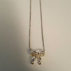 Children's two toned bow necklace